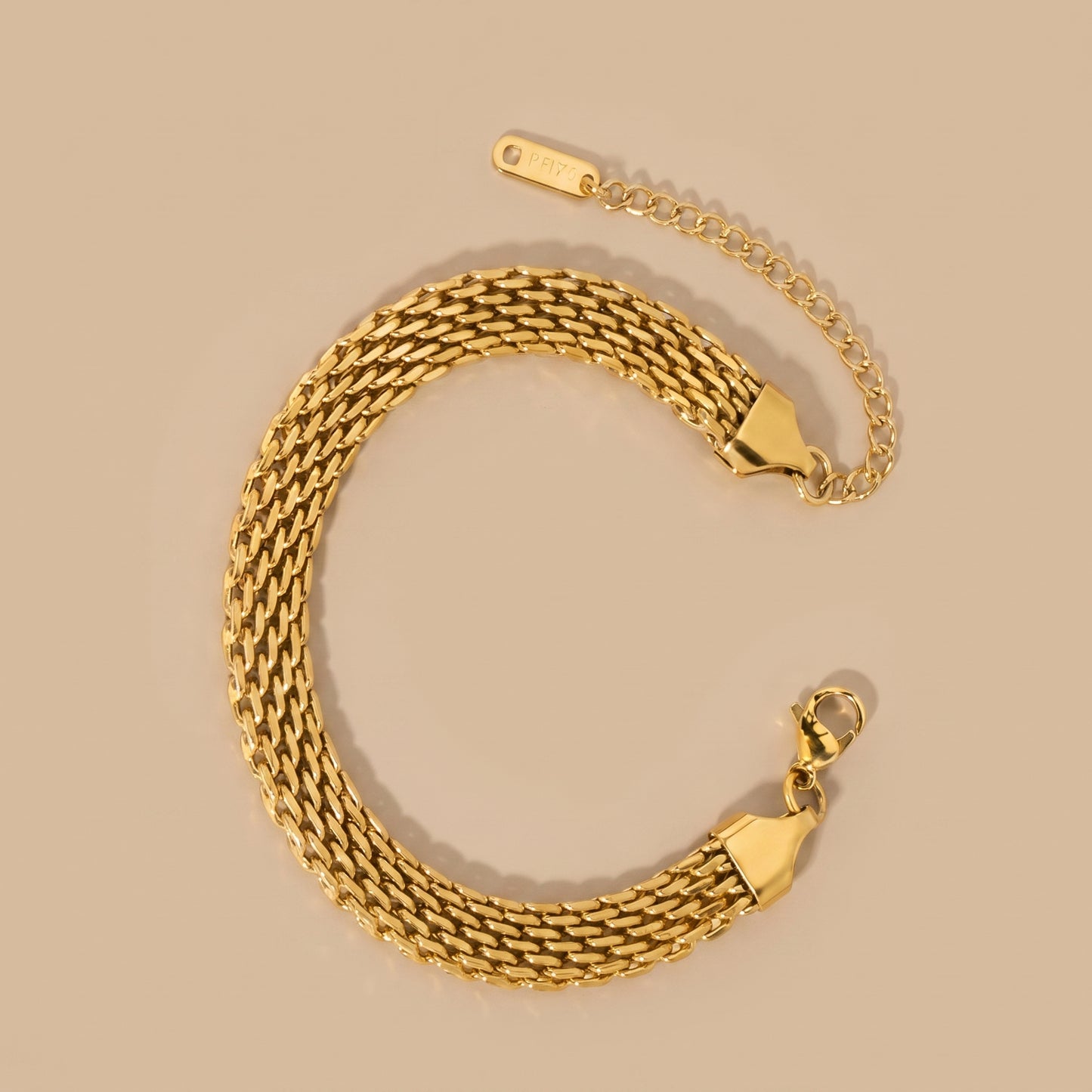 Bold Gold Chain Bracelet (Free Size)