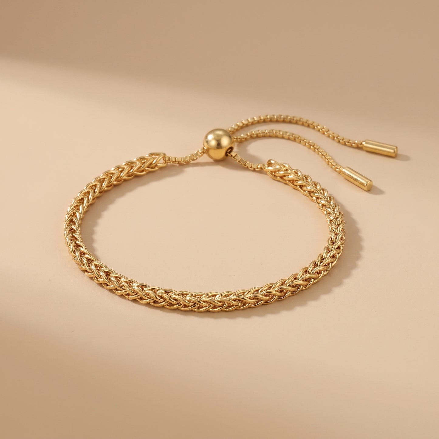 Golden Charm Drawstring Bracelet (Free Size)