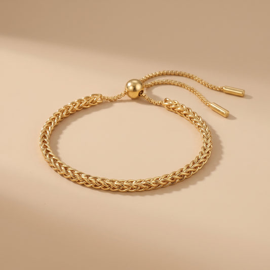 Golden Charm Drawstring Bracelet (Free Size)