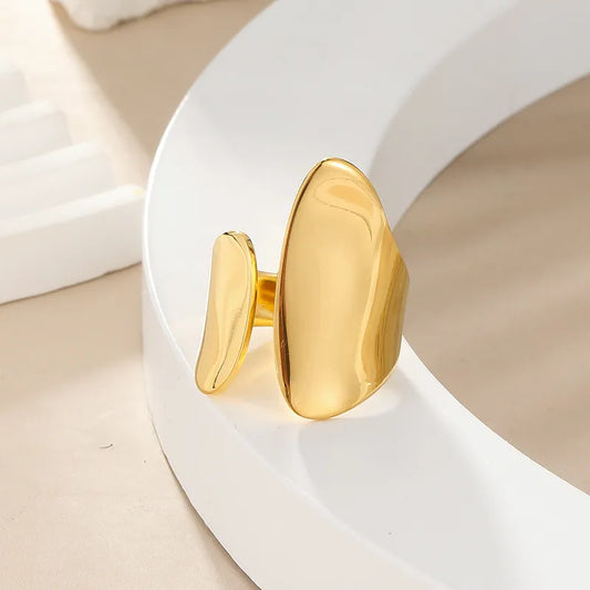 Geometric Gold Open Ring