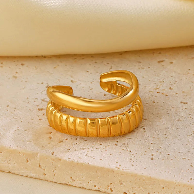 Textured Gold Wave Ring