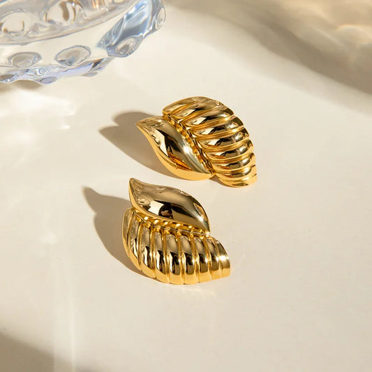 18K Gold Conch Studs
