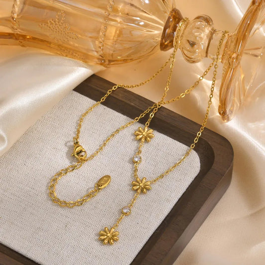 Sweet Floral Gold Necklace