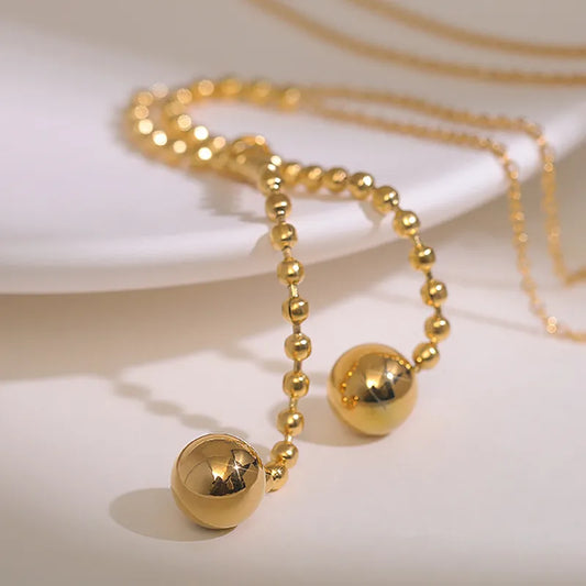 Gleaming Gold Dot Necklace