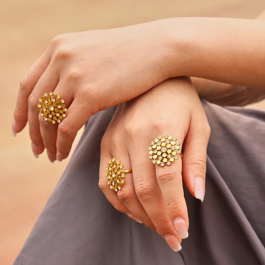 Radiant Snowflake Ring Set