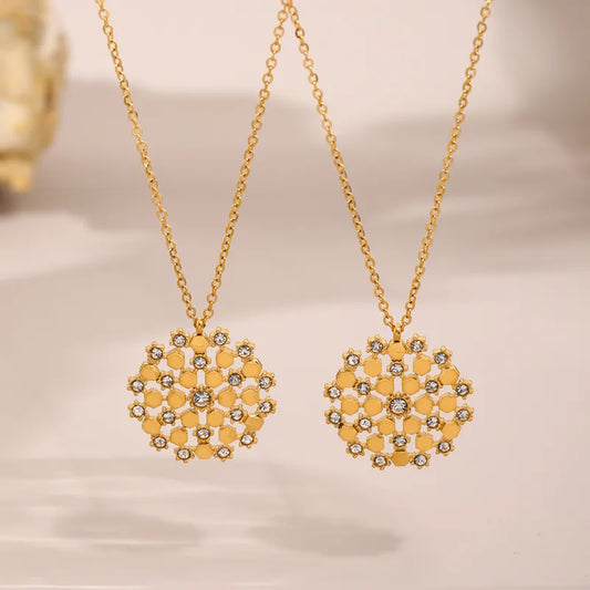 Golden Snowflake Necklace