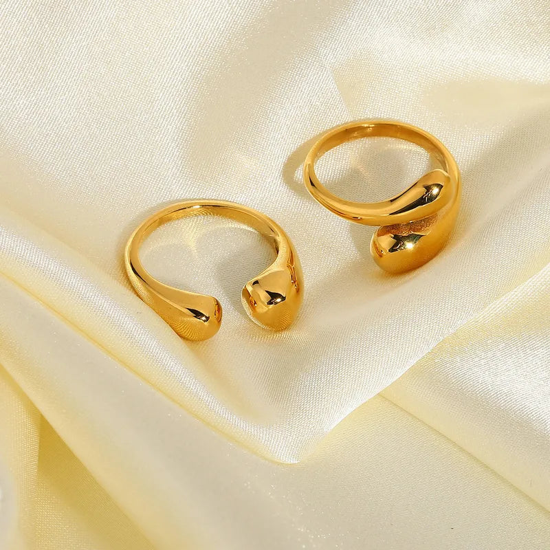 Golden Teardrop Open Ring