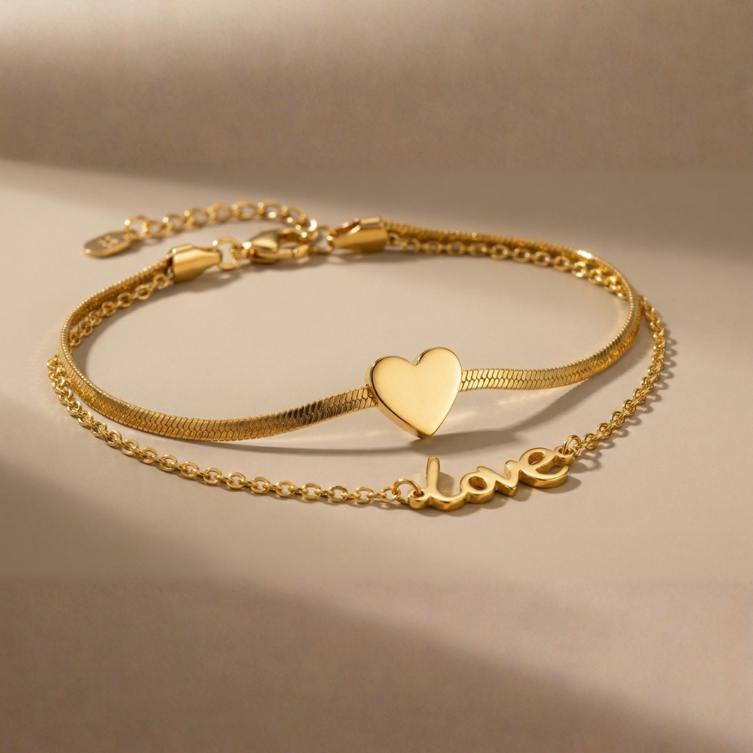 Golden Heart Love Anklet