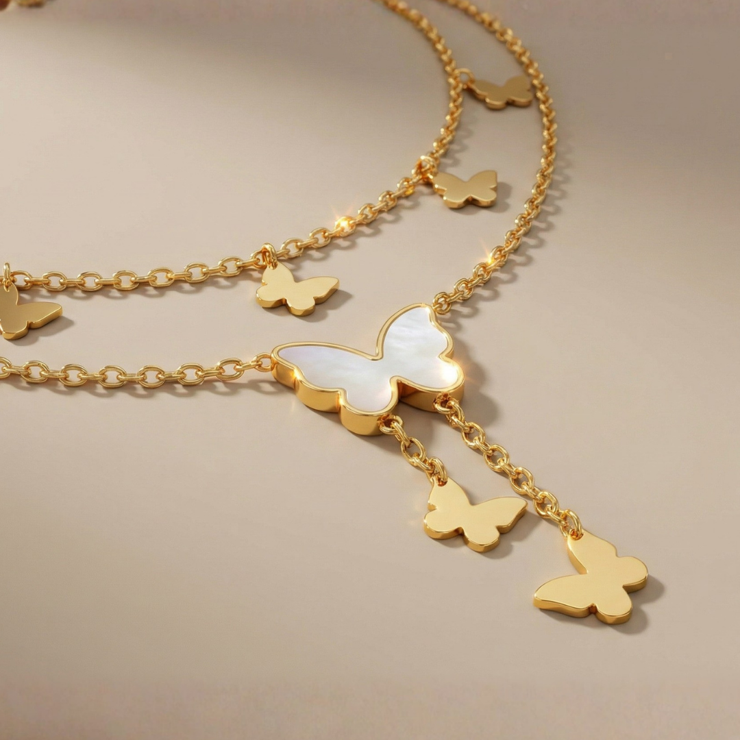 Golden Butterfly Charm Anklet