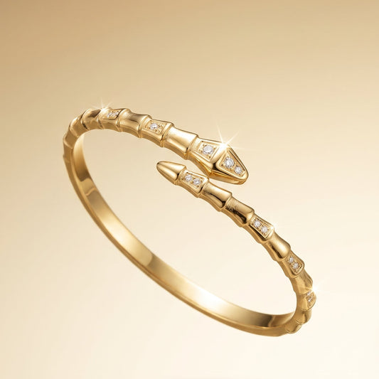 Jaguar Serpent Gold Bangle (Free Size)