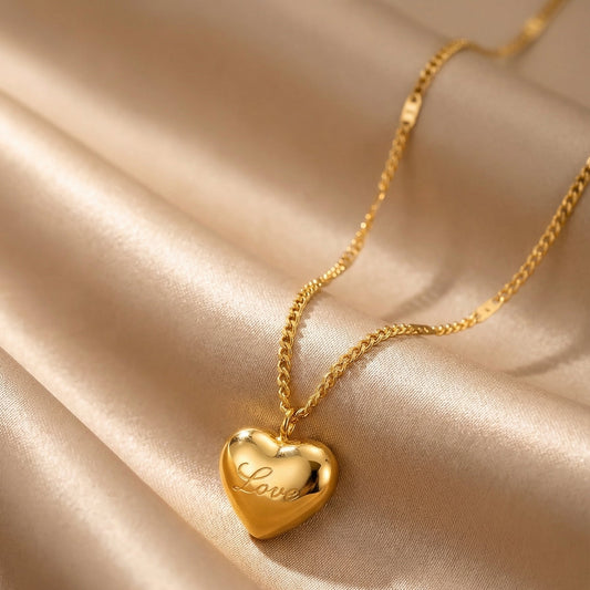 Golden Heart Glow Necklace