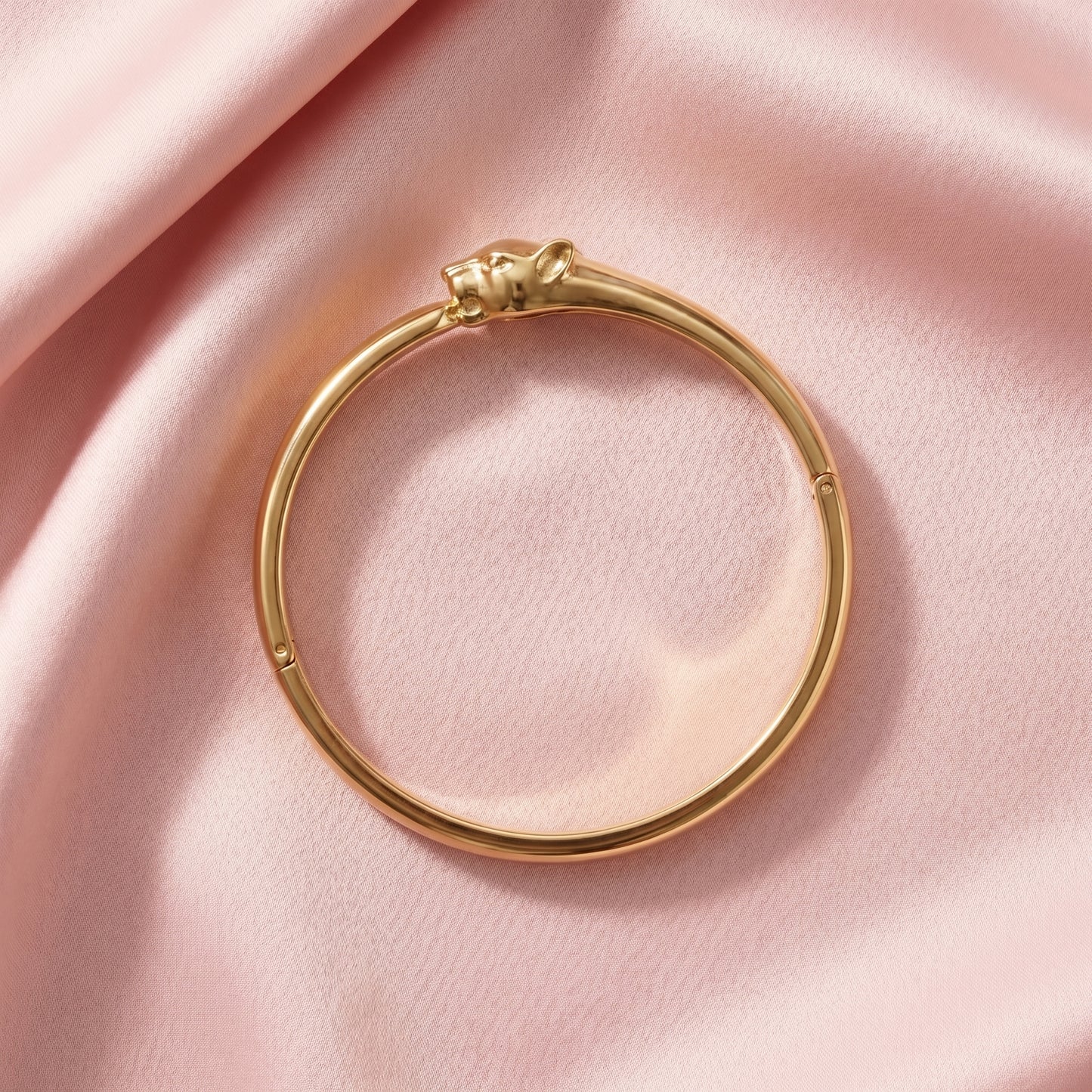 Golden Jaguar Head Bangle (Free Size)