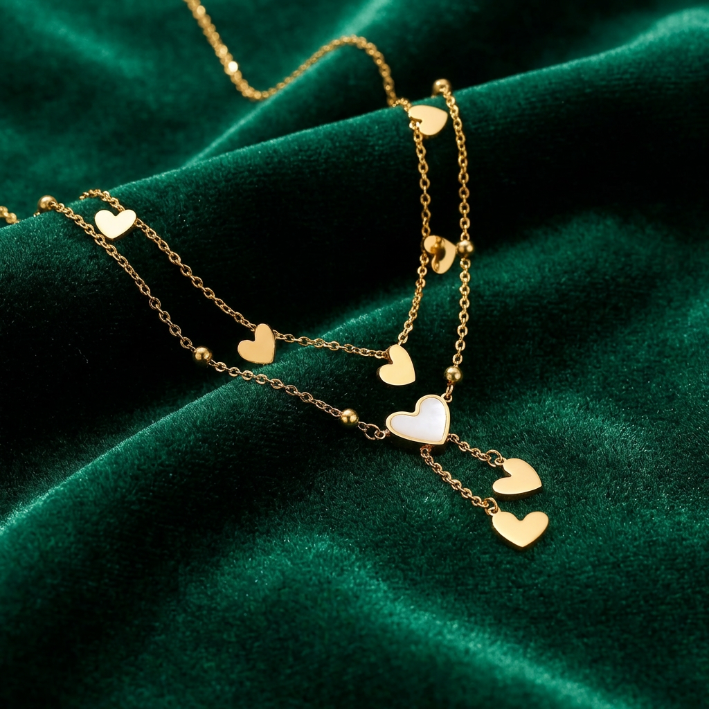 Golden Heart Charm Anklet