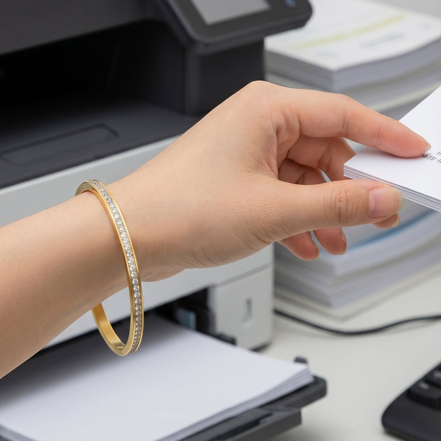 Golden Luxe Solid Bangle (Free Size)